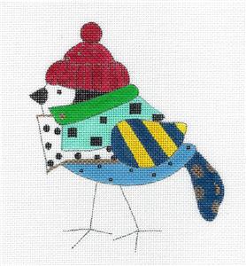 Bird Canvas ~ CRAIG the Bird Ornament handpainted Needlepoint Canvas by Mile High Princess