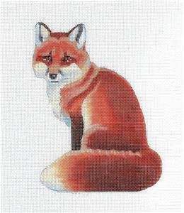 Fox Canvas ~ Large Seated Red Fox handpainted Needlepoint Canvas by LIZ from Susan Roberts