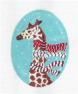 Canvas ~ Giraffe Wearing 3 Scarves Ornament 18 Mesh handpainted Needlepoint Canvas by Scott Church