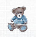 Baby Canvas ~ Baby Teddy Bear Boy handpainted Mini Ornament Needlepoint Canvas Rebecca Wood