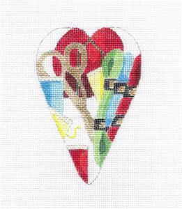Scissor Case ~ Stitching Tools & Floss 2 Sided Scissor Case handpainted Needlepoint Canvas by Bettieray