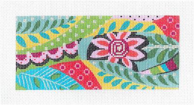 Kelly Clark Insert ~ Mod Meredith Floral "BB" Insert handpainted Needlepoint Canvas by Kelly Clark