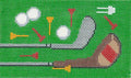 Canvas Insert ~ GOLF SPORTS ~ BD Insert ~ handpainted 18 Mesh Needlepoint Canvas ~ Clubs, Tees, Balls by LEE