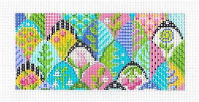 Kelly Clark Insert ~ Olivia's Leaf Floral "BB" Insert handpainted Needlepoint Canvas by Kelly Clark