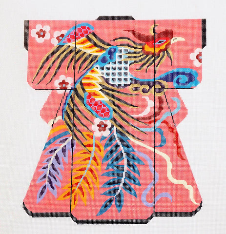 Kimono ~ Elegant PHOENIX BIRD  LG. Japanese Kimono handpainted Needlepoint Canvas by LEE