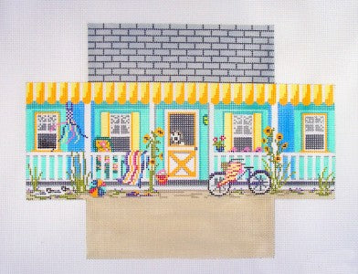 Brick Cover~Beach Shore Cottage Brick Cover Needlepoint Canvas by Needle Crossings