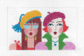 Canvas Insert ~ 2 Girl Friends ~ BD Insert ~ handpainted Needlepoint Canvas 18 mesh by LEE