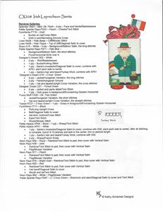 Canvas SET ~ IRISH  LEPRECHAUN  SANTA Needlepoint Canvas & STITCH GUIDE by Kathy Schenkel