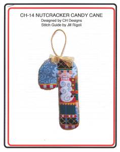 Candy Cane ~ Nutcracker LG. Candy Cane handpainted Needlepoint Canvas & STITCH GUIDE by Danji