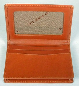 Accessory ~ CREDIT CARD CASE Brown Leather for 3.5" by 5" Needlepoint Canvas from LEE