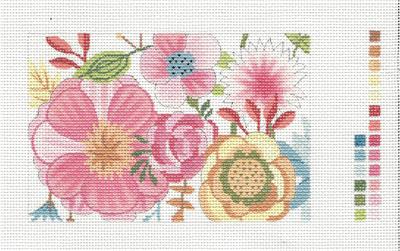 Canvas Insert ~ Garden Party "BC" Insert handpainted Needlepoint Canvas by M. Whittemore BC Insert LEE