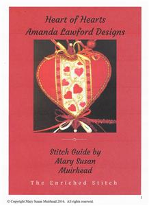 Heart ~ Heart of Hearts handpainted Needlepoint Canvas & STITCH GUIDE by Amanda Lawford