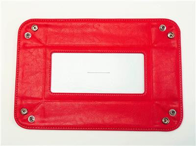 Accessory ~ LG. Rectangular Red Leather Snap Tray for a 6" by 2.75" Needlepoint Canvas by LEE