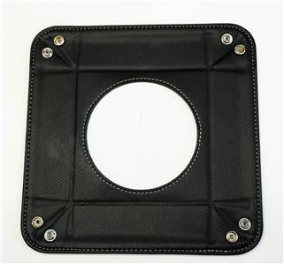 Accessory ~ LG. Square Black Leather Snap Tray for a 4" Rd. Needlepoint Canvas by LEE