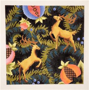 Canvas ~ Royal Stag Pillow handpainted 10" Needlepoint Canvas by Abigail Cecile