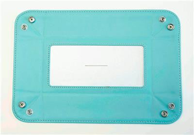 Accessory ~ LG. Rectangular Teal Leather Snap Tray for a 6" by 2.75" Needlepoint Canvas by LEE