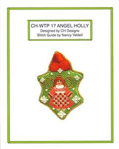 Holly ~ Holly with Angel & STITCH GUIDE handpainted Needlepoint Canvas by CH Designs ~ Danji