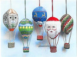3-D Christmas Ornament ~ Santa Riding a Polar Bear 3-D Hot Air Balloon handpainted Needlepoint Canvas Susan Roberts