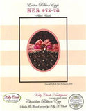 Kelly Clark ~ Easter Chocolate & Pink Ribbon Egg handpainted Needlepoint Canvas & STITCH GUIDE