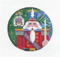Christmas ~ Nutcracker SOLDIER & MOUSE KING handpainted 18 Mesh 4" Rd. Needlepoint Canvas by Rebecca Wood
