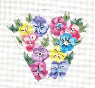 Scissor Case ~ Pansy Flowers Scissor Case handpainted Needlepoint Canvas by Silver Needle
