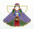 Angel ~ GIFT OF GOLD QUEEN Angel & Charms handpainted 18 Mesh Needlepoint Ornament Painted Pony