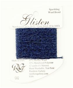 GLISTEN Sparkling Braid #62 Classic Blue Needlepoint Thread by Rainbow Gallery