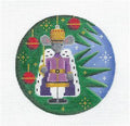 Christmas ~ Nutcracker MOUSE KING 4" Rd. Ornament handpainted 18 Mesh Needlepoint Canvas by Rebecca Wood