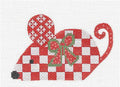 Christmas Mouse ~ Red Checkered handpainted 18mesh Needlepoint Ornament Canvas by CH Designs from Danji Designs