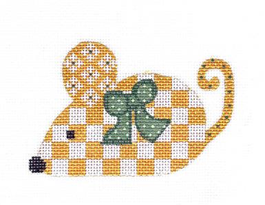 Mouse ~ Golden Checked Mouse handpainted Needlepoint Canvas by CH Designs ~ Danji