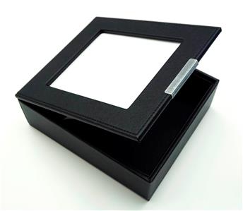 Leather Box ~ Black Premium Leather Display Box made for a 5"x6" Needlepoint Canvas by LEE