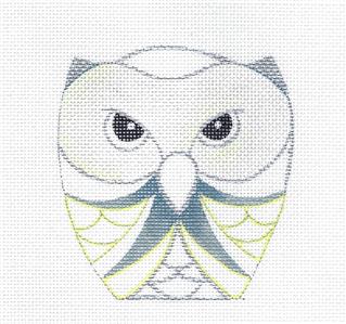 Owl~Snowy Owl Ornament handpainted Needlepoint Canvas by Raymond Crawford