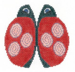 Canvas ~ Ladybug with Circles Beanbag or Frame Weight 18 Mesh handpainted Needlepoint Ornament Canvas by LEE