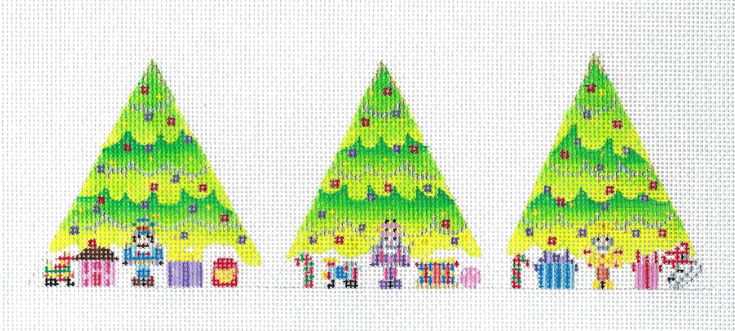 Christmas ~ 3 Sided Christmas Tree 3-D Ornament Design handpainted Needlepoint Canvas by Amanda Bradley