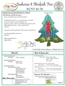 Kelly Clark Tree ~ Sea Shore Seahorse Tree & STITCH GUIDE handpainted Needlepoint Canvas by Kelly Clark