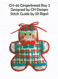 Gingerbread Boy #2 Needlepoint Canvas Ornament and Stitch Guide by Danji Designs