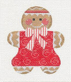 Gingerbread Girl #3 Needlepoint Canvas Ornament with Stitch Guide by Danji Designs