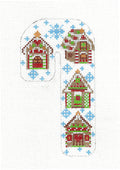 Candy Cane ~ 4 Gingerbread Houses Medium Candy Cane handpainted Needlepoint Canvas CH Designs Danji