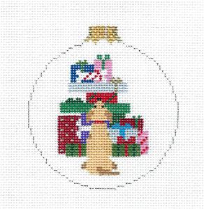 Christmas ~ Dog Bone Gift Stack Christmas Ornament handpainted Needlepoint Canvas by Susan Roberts