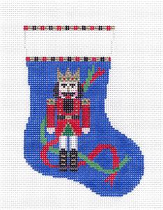 Christmas ~ Nutcracker King Mini Stocking handpainted 13m Needlepoint Canvas Susan Roberts