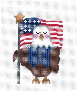 Canvas ~ Patriotic Eagle with Flag & STITCH GUIDE HP Needlepoint Ornament by CH Designs from Danji