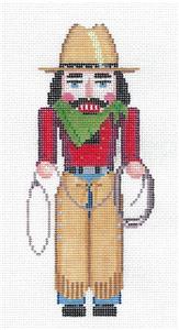 Nutcracker ~ Cowboy with Rope & Hat handpainted 18 Mesh Needlepoint Canvas by Susan Roberts