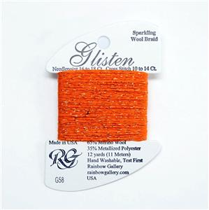 GLISTEN Sparkling Braid #58 "Tangerine" Needlepoint Thread Rainbow Gallery