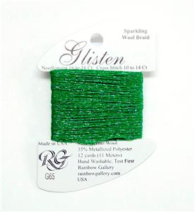 GLISTEN Sparkling Braid #65 "Kelly Green"Needlepoint Thread Rainbow Gallery