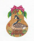 Kelly Clark Christmas Pear ~ 6 Geese Laying Pear handpainted Needlepoint Ornament Kelly Clark