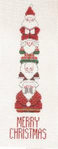 Santa Canvas ~ "Santa Totem" handpainted Needlepoint Canvas & STITCH GUIDE by Petei