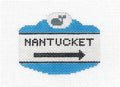 Travel Sign ~ NANTUCKET ISLAND, MASS. NANTUCKET SIGN handpainted 18 Mesh Needlepoint Canvas by Silver Needle