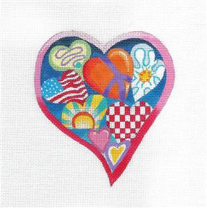 Canvas ~ Lonely Hearts Club ~ Hearts Collage ~ HP Needlepoint Canvas by Kamala ~ Juliemar