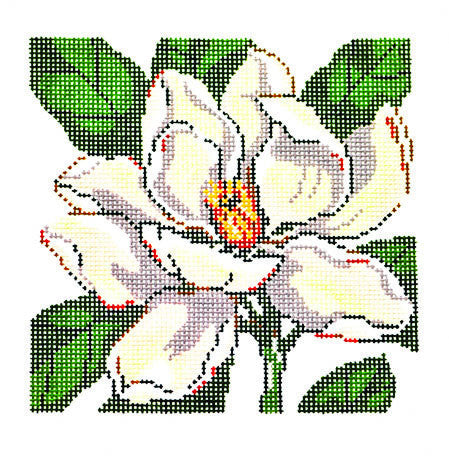 Floral Canvas ~ MAGNOLIA Flower Series handpainted Needlepoint Canvas on 12 Mesh by LEE
