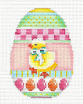 Easter ~ Egg with Chick & Jelly Beans handpainted Needlepoint Ornament by Assoc. Talents